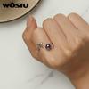 WOSTU 925 Sterling Silver Creative Travel Airplane Blue Earth Open Rings Women Global Tour Lapis Ring Girl Birthday Party Gift
