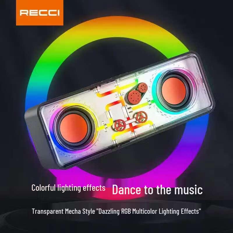 Recci RSK-W38 Stereo Bluetooth Speaker with RGB Lights CN Plug (adapter Included)