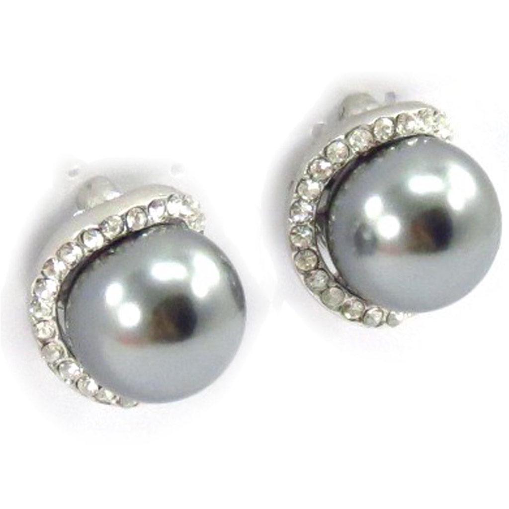 Les Trésors De Lily [J6816] – Graue Designer-Ohrringe „Sissi“.