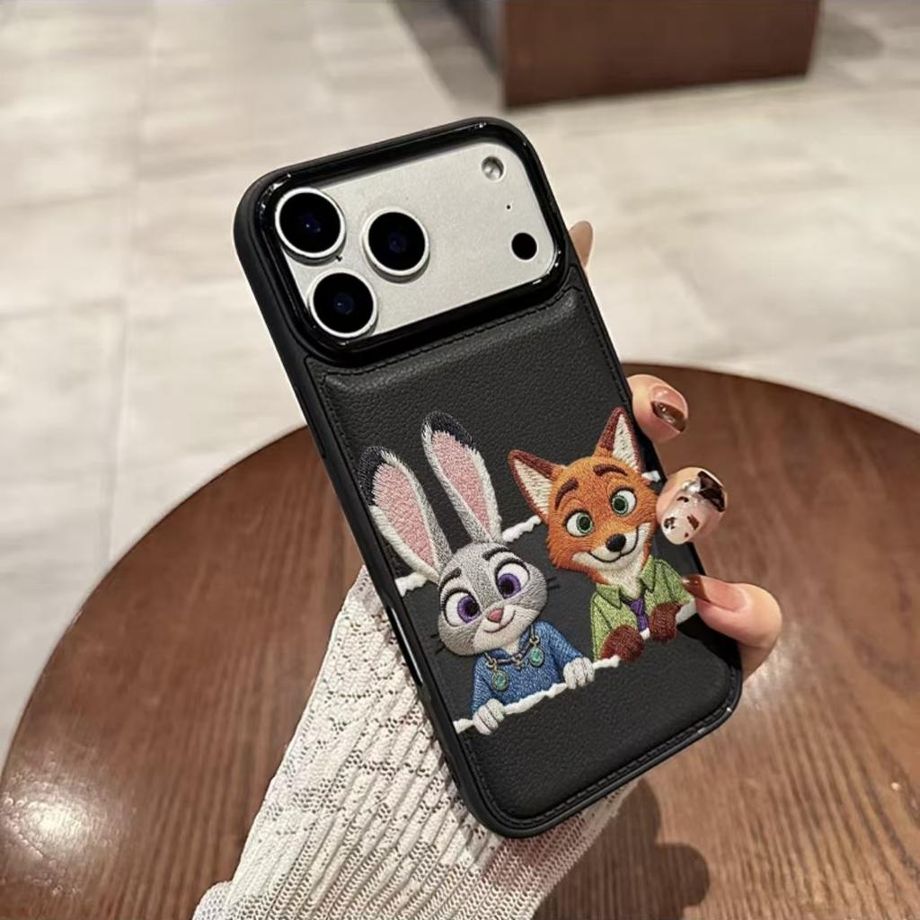 Seated Fox Case for Apple IPhone 17 Pro Max 16/15 Pro Cartoon 14/13/12/11 Leather X Soft Case