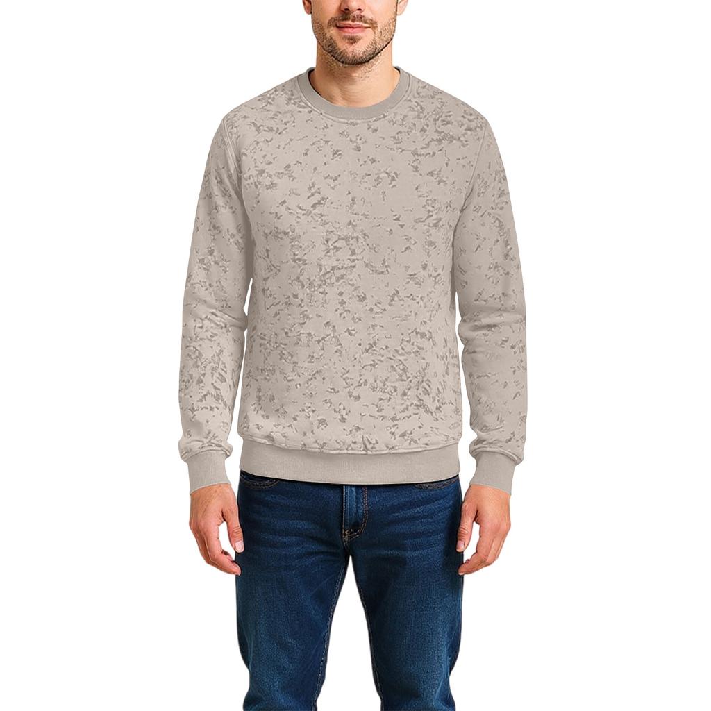 Pánská trendy volná mikina s kulatým výstřihem, dlouhý rukáv, pro volný čas