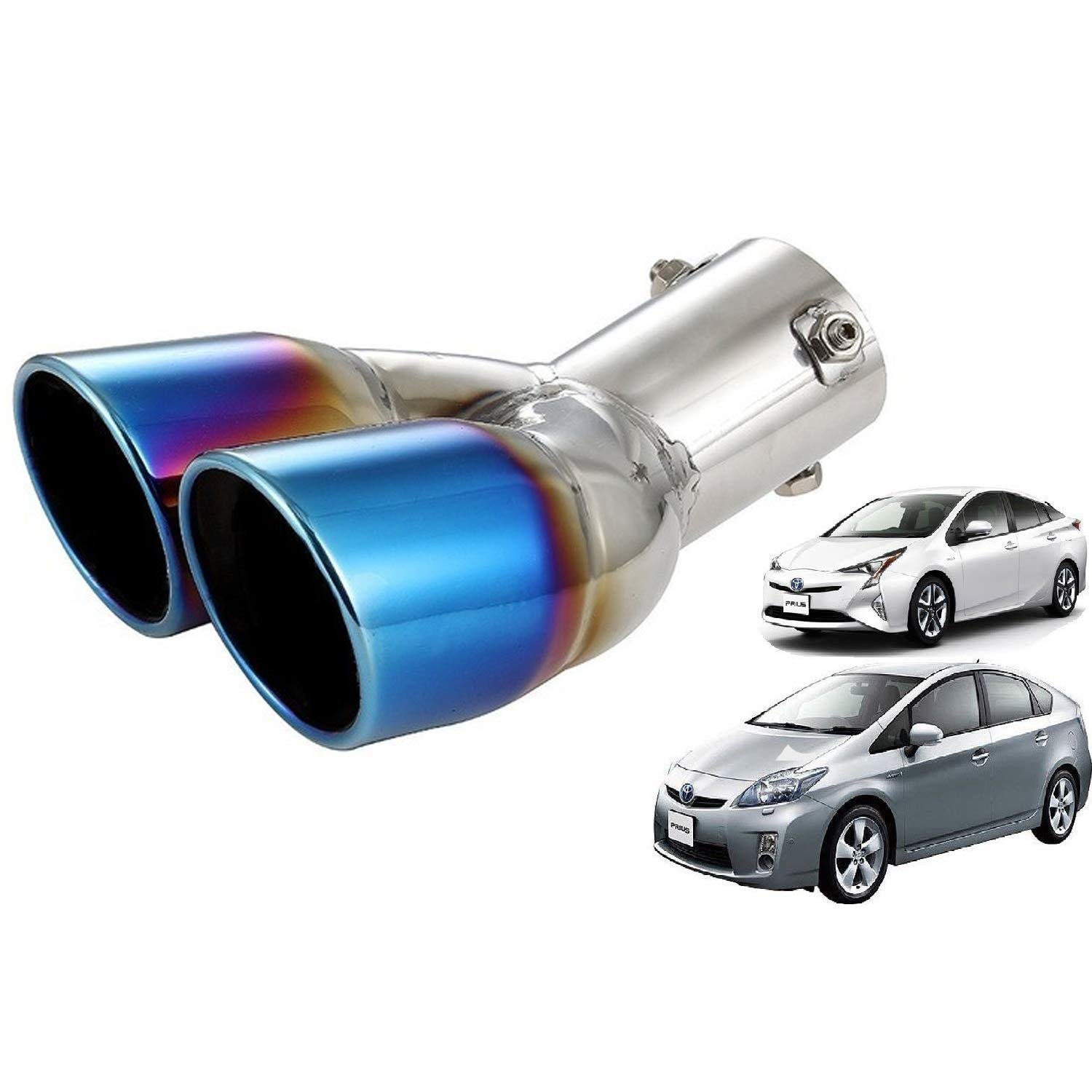 

Takelablaze Prius Dual-Exit Muffler Cutter for Toyota Prius 30 Series, 40 Series, 50 Series, Early and Late Models, and Prius Alpha, Titanium Color