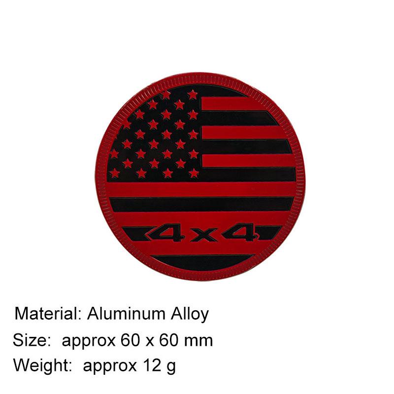 3D Aluminium American Flag Car Fender Rear Decal Emblem Badge Sticker Off-Road Vehicle Decoration Accessories
