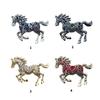 Elegant Equestrian Enamel Brooch with Crystal Accent Metal Pin Fashion Clothing Accessory for Daily Accessorizing