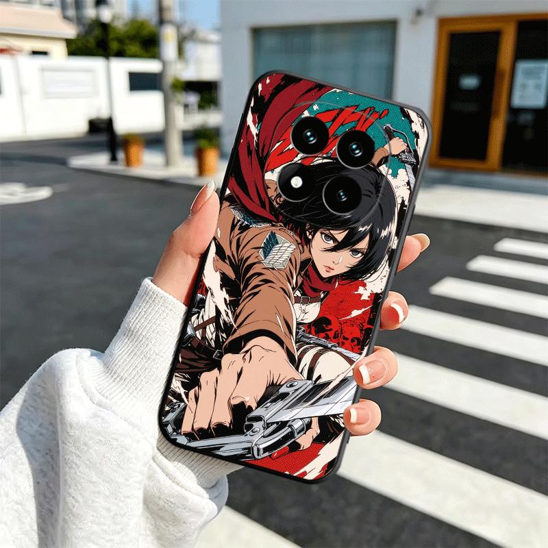 A-Attack On T-Titan Mikasa Soft Phone Case for Xiaomi Redmi Note 12 13 14 15 Pro Plus 11 12S 11S 11T 10 4G Black Cover Back Shel