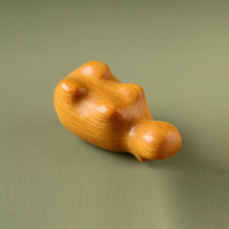 Mini Hipopotam Drăguț din Lemn Ornament de Birou Statuetă Animal Hipopotam Artizanat Decorațiune Creativă pentru Casă Cadouri Amuzante