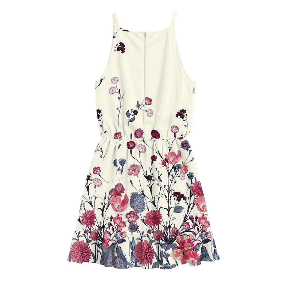 Rochie de vară casual pentru copii, cu gât rotund, culoare uni, fără mâneci