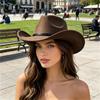 Western Cowboy Hat, Solid Color Upturned Top Hat, Tibetan Retro Knight Hat, British Retro Jazz Hat Tide
