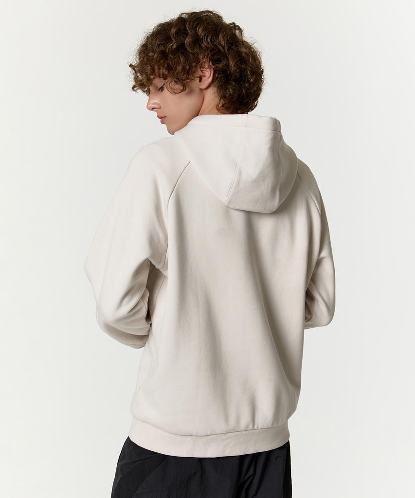 Paneld Fleece Hoodie - Beige