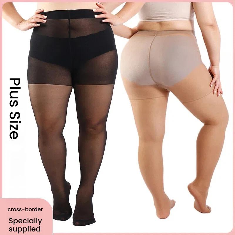 Plus Size 4Xl Women'S Pantyhose Seamless Tights With Non-Slip Waist One-Line Crotch Stockings 150Kg Body Russia Women'S Clothing