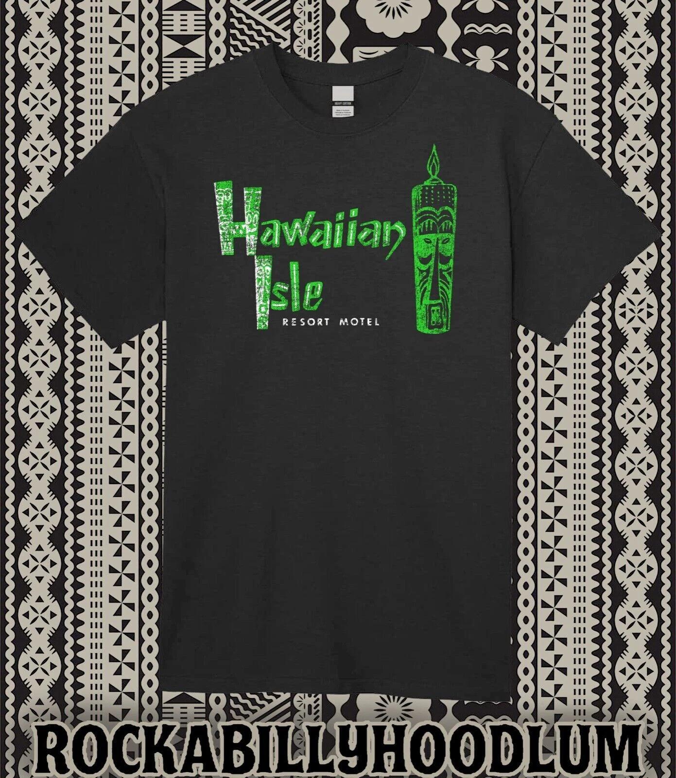 

Retro Tiki Art Tee T Shirt Cotton Mug Bar Restaurant Hawaiian Isle Resort Motel 2XL