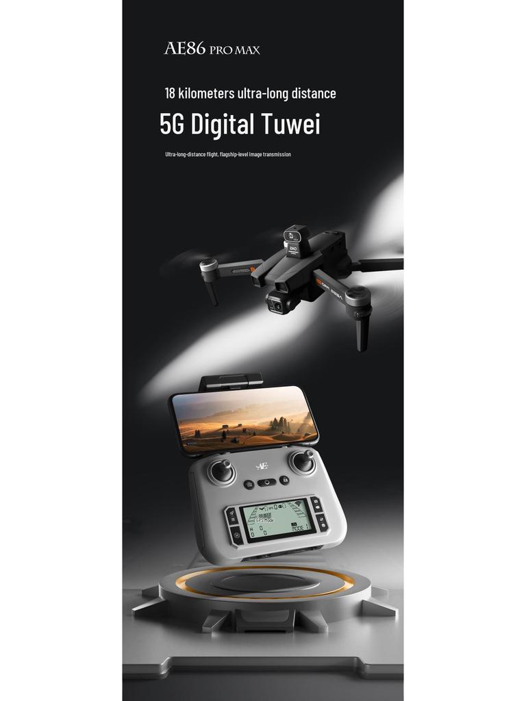 AE86 Professional HD Drone with Obstacle Avoidance, Anti-Shake, GPS, Auto Return, and Digital Image Transmission.
