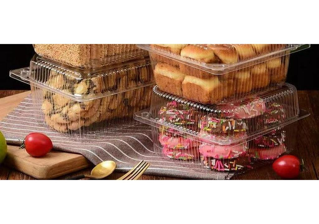 Transparent Disposable Plastic Box with Lid for Fresh Fruit, Roast Duck, Cake, or Strawberries.