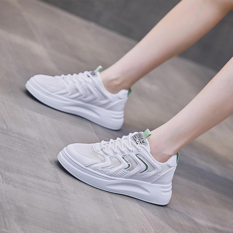 white platform running shoes