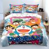 D-Doraemon mit Freunden Bedrucktes Bettwäscheset für Kinder Jungen Mädchen Neue 3D-Bedruckte Bettdecke Bettbezug Kissenbezug Schlafzimmer Dekor