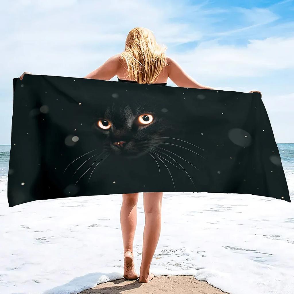 Kitten Cat Microfiber Beach Towel,Oversized Soft Absorbent Quick Dry Sand Free Thin Lightweight Beach Towel,Pool Swimming Towels