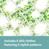 6PCS Cleaning Dishcloths Reusable Kitchen Dish Towels Fresh Watercolor Style Dishcloth Absorbent Lint Free Cloth Washable Duster Rags Tea Towels