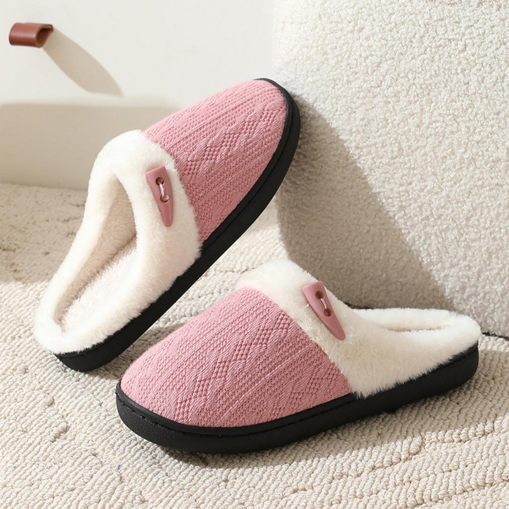 Button Slippers, Couple Slippers, Cotton Slippers, Casual Slippers, Home Slippers