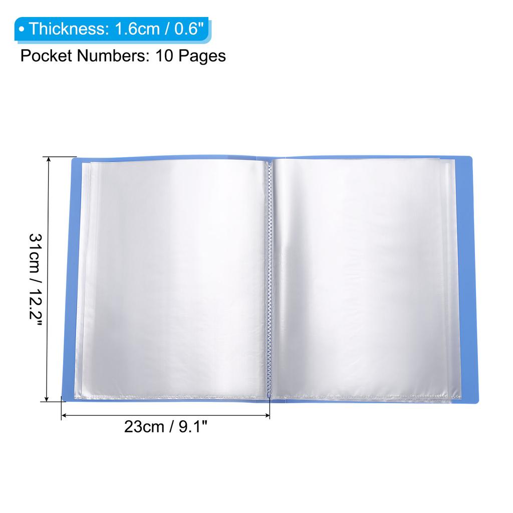 Cartellina Porta Documenti A4 con Cartellina Organizzatore Portfolio Raccoglitore con Fogli Protettivi in Plastica Trasparente per Lavori Artistici