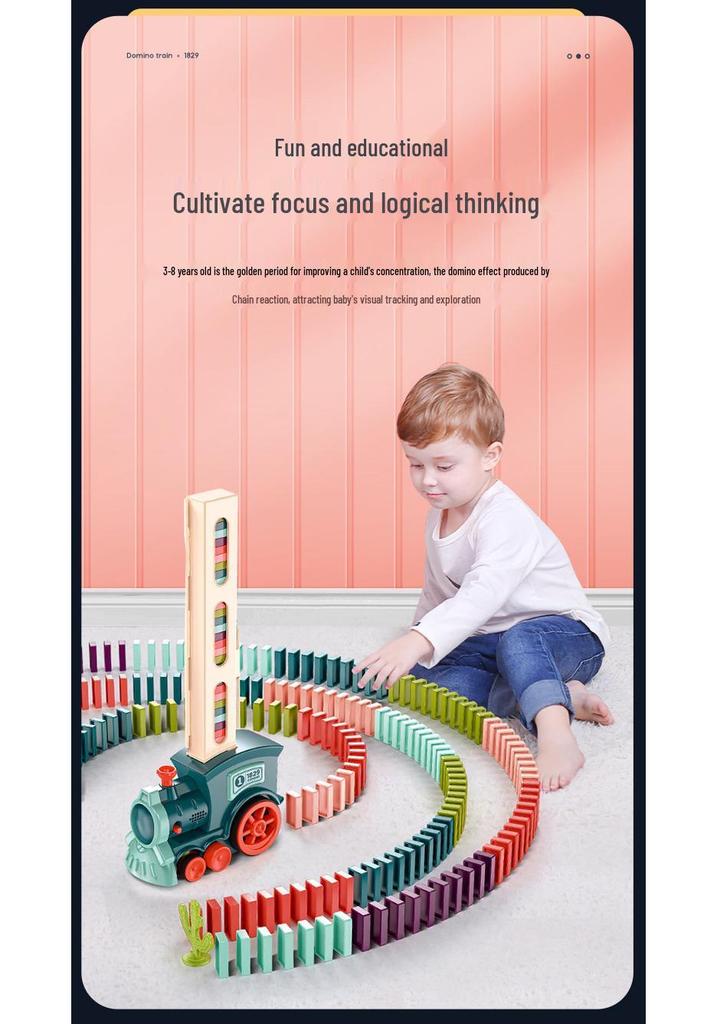Domino Train Educational Toy: Automatic Block Dispenser for Kids