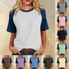 Women’s Casual Vintage Lightweight Plus Size Waffle Knit Raglan Crewneck Top Loose Fit Short Sleeve Pullover Shirt