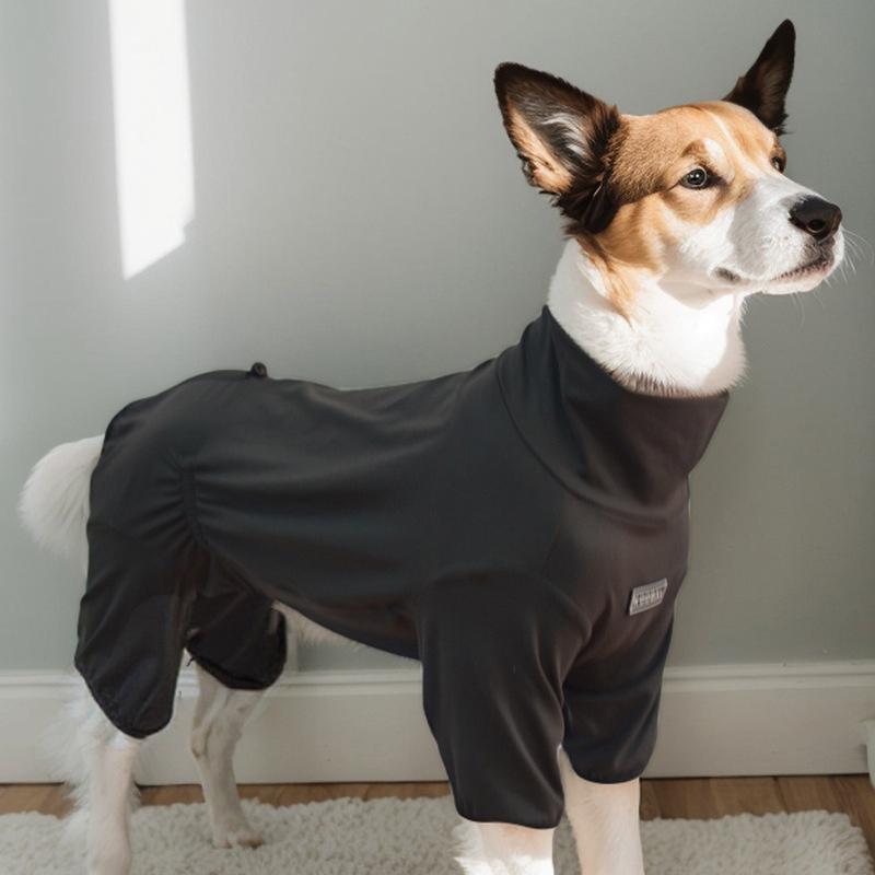 Elastic Dog Pajamas Pet Jumpsuit Four-legged Sleepwear Large Dogs Pet Loungewear High Collar Pet Warm Pajamas