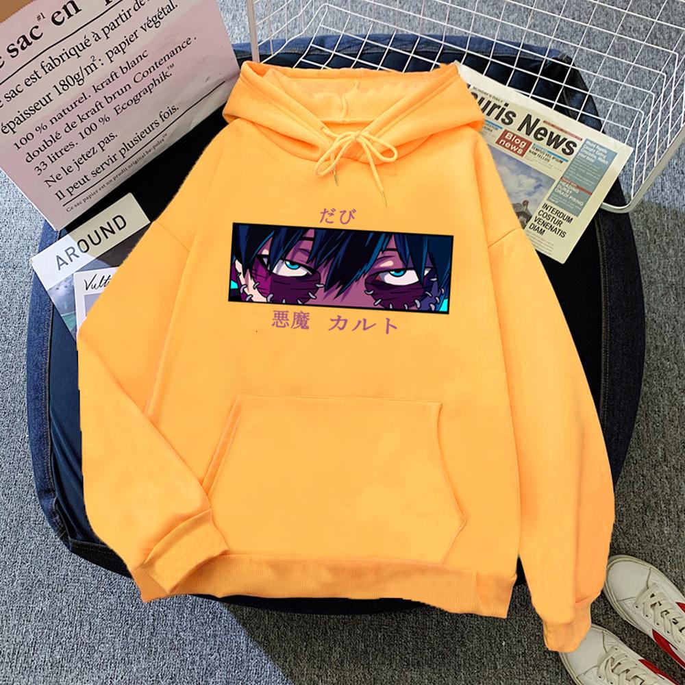 Harajuku Аниме My Hero Academia Dabi Печатный Толстовка Мужчины Женщины Повседневные Толстовки Оверсайз Уличная Мужская Удобный Пуловер 4XL жёлтый