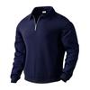 Men'S Long Sleeved Zipper Collar Shirt, Fashionable And Casual Lapel Top