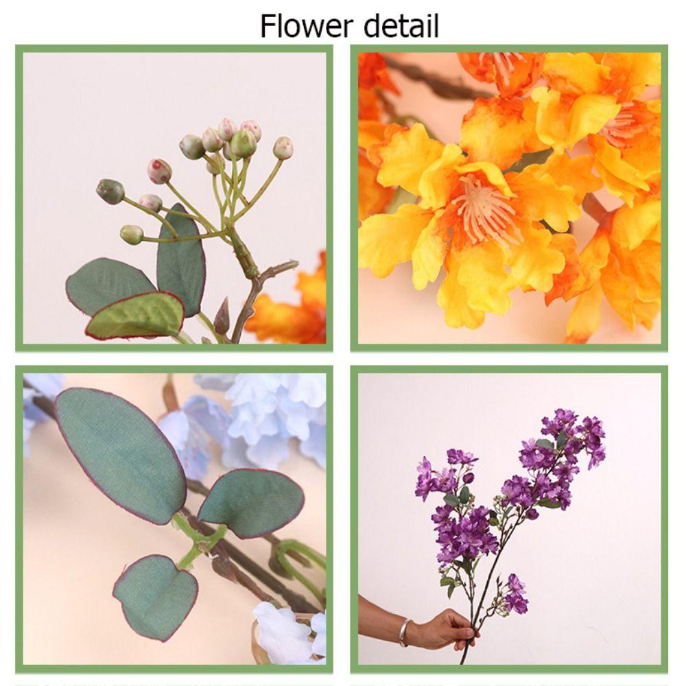 90cm Silk Cherry Blossoms Branch Plastic Fake Flower  Home Garden Decor