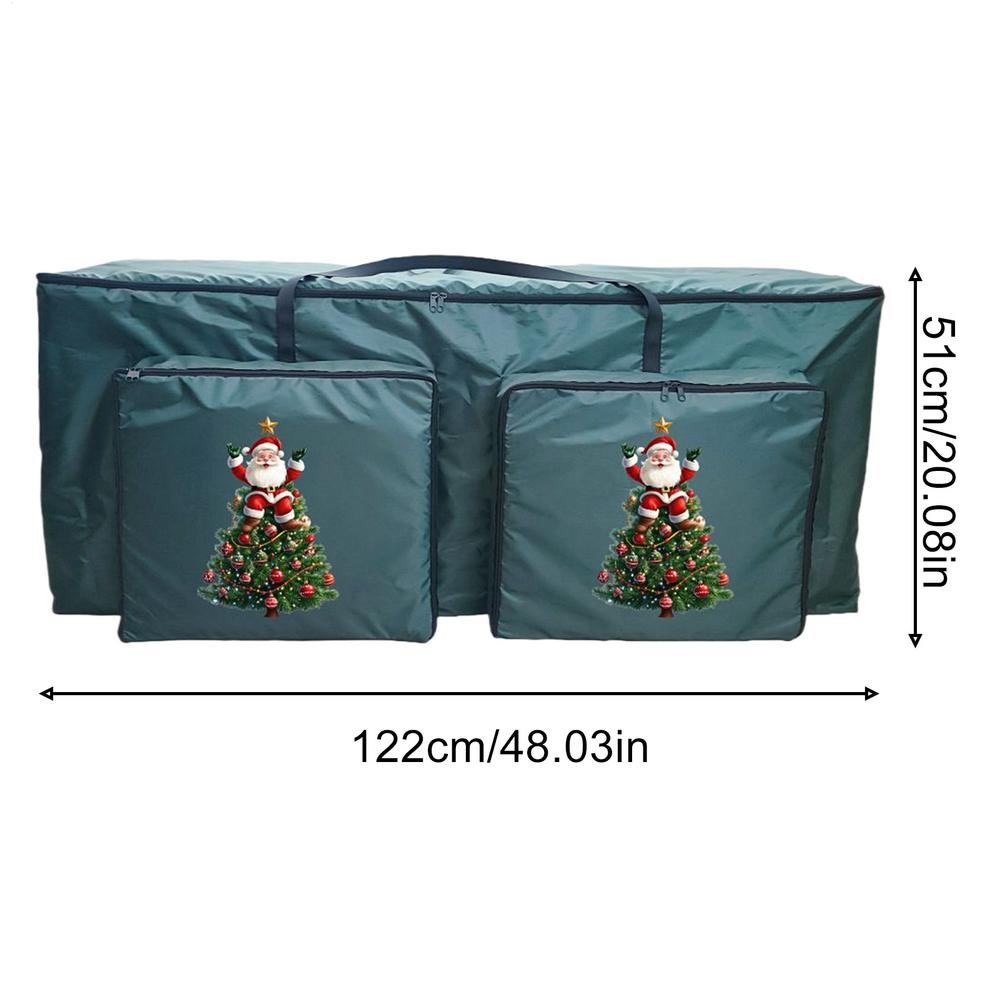 Christmas Tree Print Organizer With Two Front Pockets Christmas Tree Storage Bag Holiday Wreath Organizer For Basement Closet