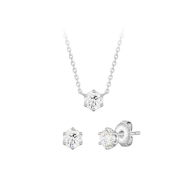 Jestina Whitemond Necklace + Earring Set (Set-J0-0107)
