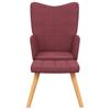 Armchair with Footstool Burgundy Fabric