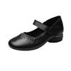 Cowhide Women's Shoes Simple Middle-aged Mother Single Shoes Four Seasons Women's Leather Shoes Thick Heel Work Shoes Casual Mother Shoes