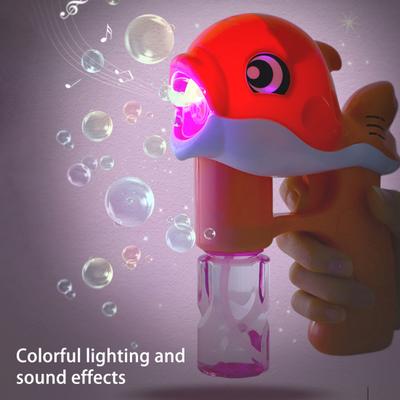 Dolphin Bubble Machine with Light Music Leakproof Kids Handheld Automatic Bubble Maker Shooter Blower Toy Toddlers Boys Girls Christmas Gift