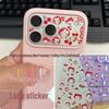 Apple Kitty iPhone 17 Nail Stickers: Cute Embossed DIY Phone Decorations & Headband Set