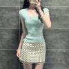 Feel Like Wearing a Korean Set of Women's Summer Small Pure Desire Wind Polka Dot Short Skirt Skirt Two-piece Suit