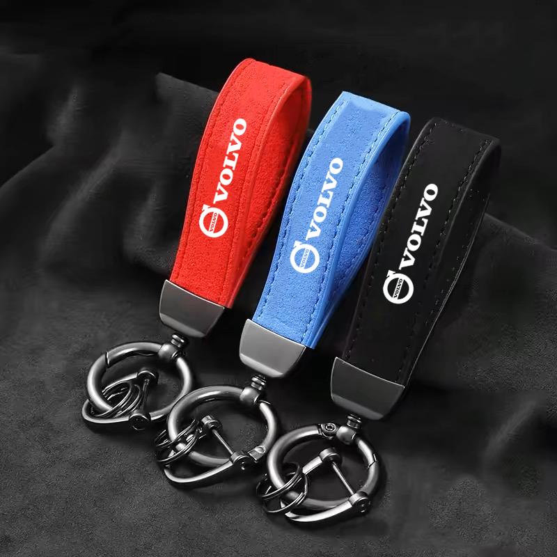 Suède Autosleutelhanger Hanger Anti-verlies Sleutelhanger Bedeltjes Cadeaus Lanyard Voor Volvo Xc60 Xc90 V40 V60 S60 V50 V90 S80 C40 XC40 V70 XC70