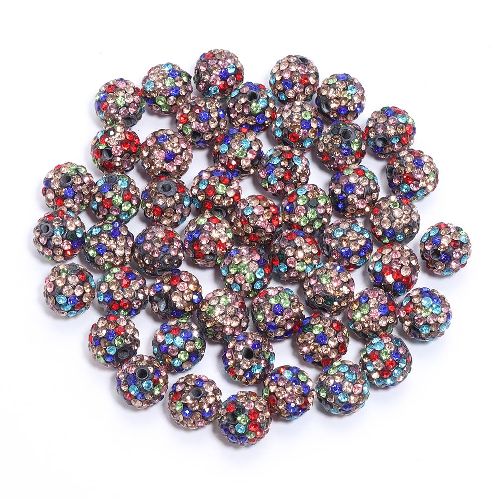 10pcs/bag Colorful Soft Pottery Clay Shamballa Beads Loose Beads For Jewelry Making DIY Necklace Bracelets Pendants Accessories