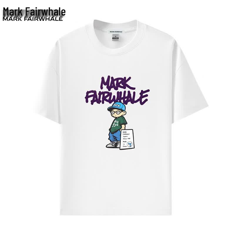 Мужская стильная и дышащая футболка с коротким рукавом MARK FAIRWHALE L белый