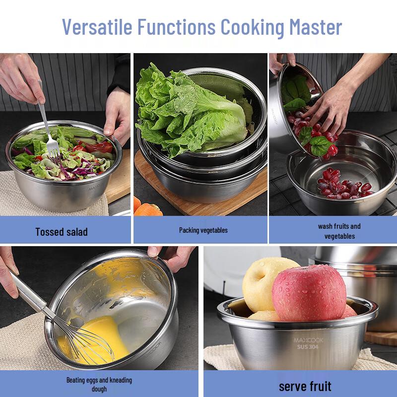 Meichu Stainless Steel Mixing & Washing Bowl Set