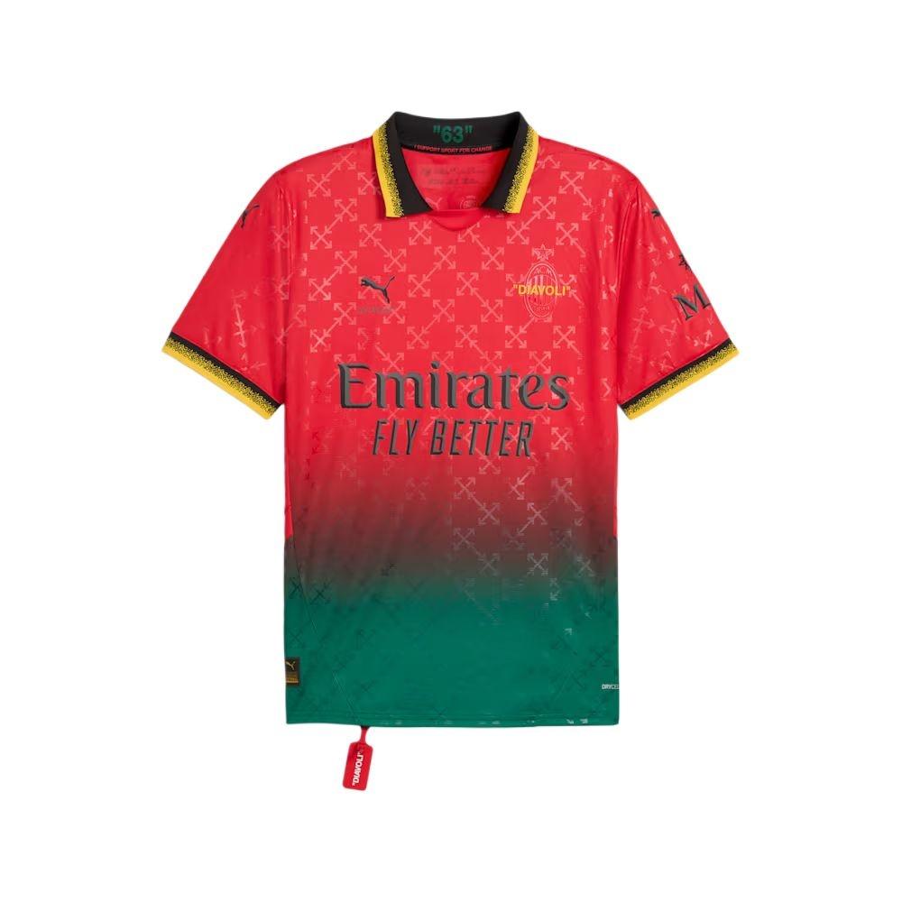PUMA x Off White AC Milan Replica Jersey Red Men s 783001-02 S