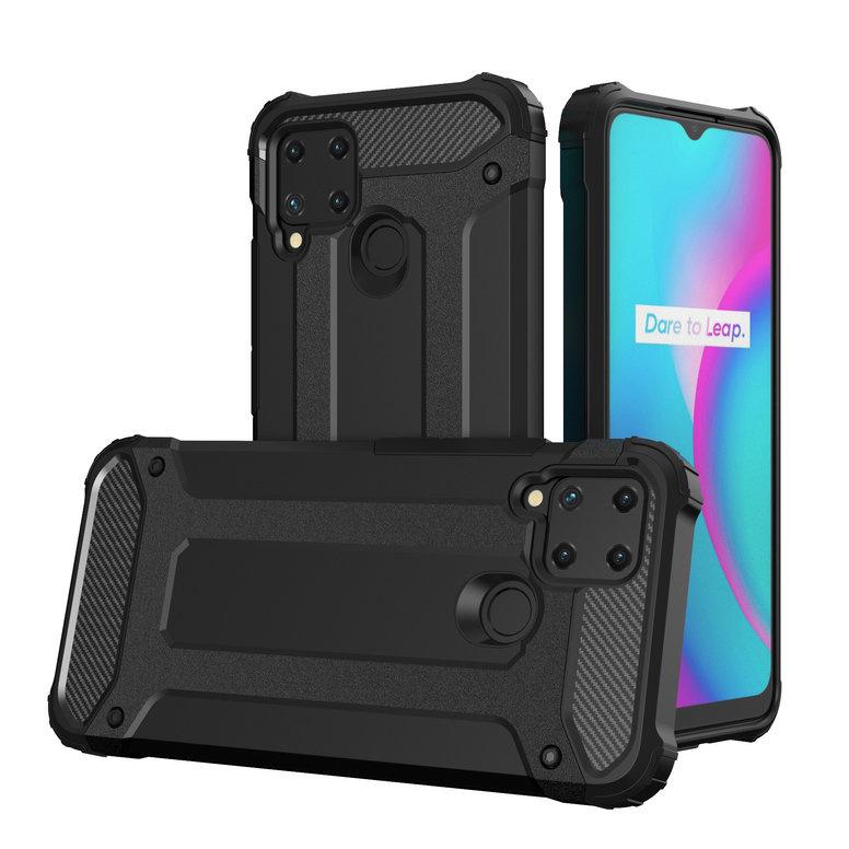 Realme 10/9i 5G Hybrid Armor Case - Black Rugged Protective Cover