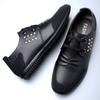 Autumn Casual Leather Shoes Men's Green Breathable Soft Sole Soft Surface Driving Fashion Trendy Shoes