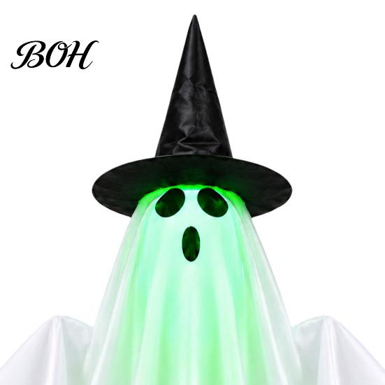 Outdoor Hängende Geist Dekoration Elektrisch Hebende Halloween Dekoration mit Sprach-/Fernbedienung, Interaktives Gruseliges Leuchtendes Spukiges Hof Ornament