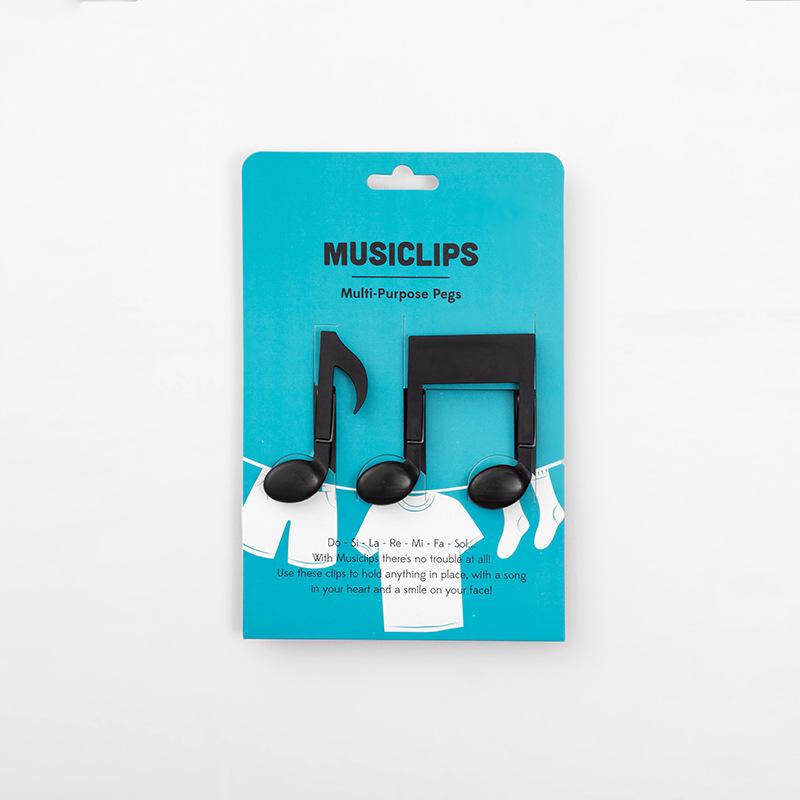 

2pcs/set New Creative Music Notation Clips Clothes Pegs Notes Clothes Clip Food Bag Sealing Clip Clothes Hangers Rack 2pcs/set