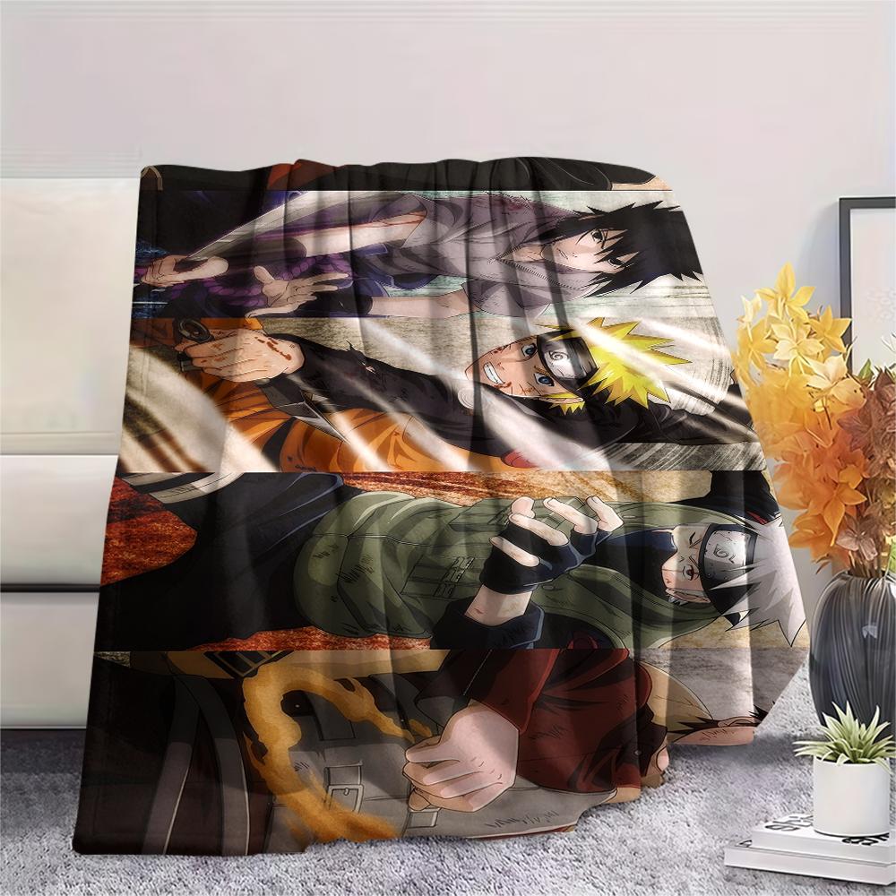 Anime Naruto pattern Flannel Blanket, High quality Comfortable for All Seasons, Home Decor, Warmth and Comfort, Perfect for Gifts.