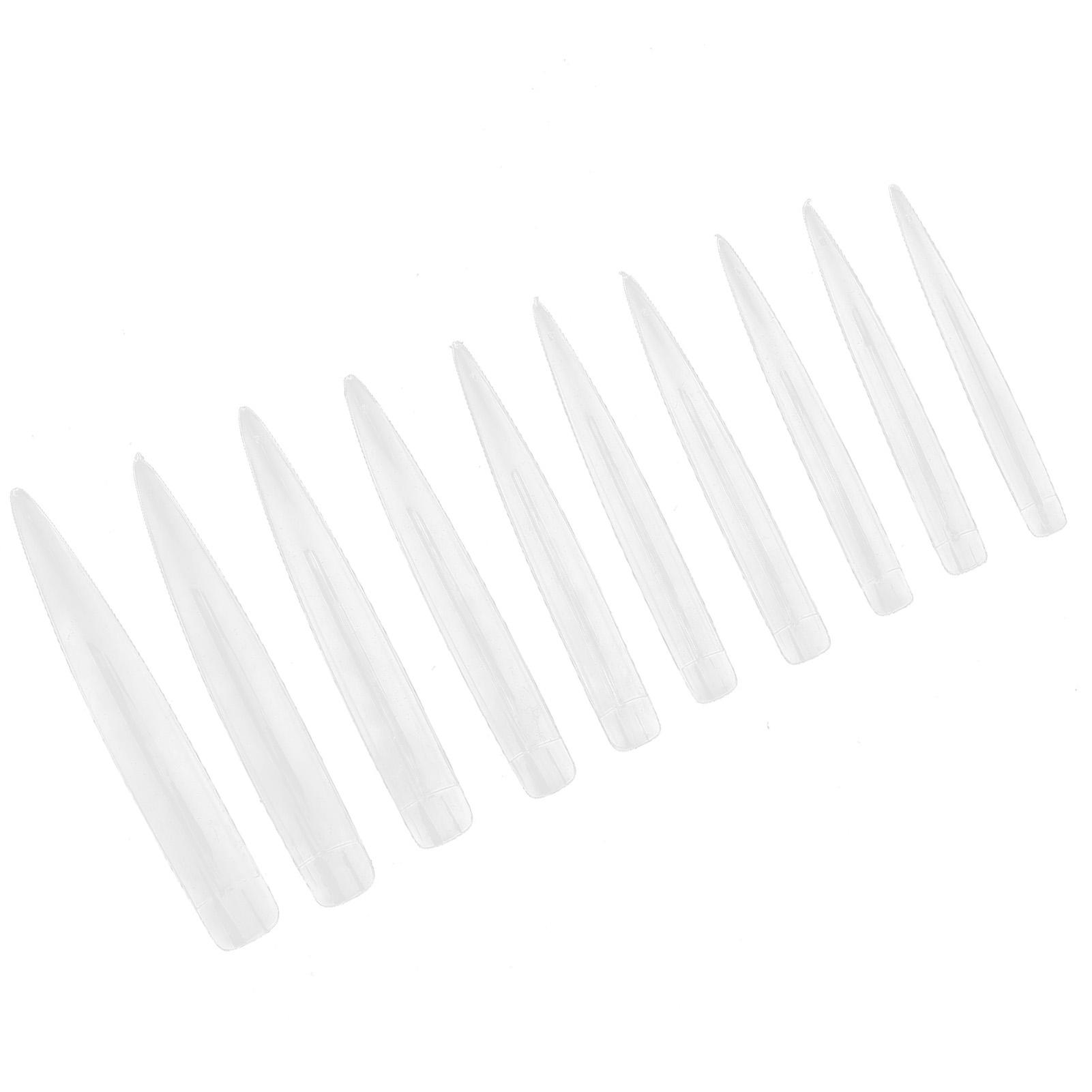

10 шт. профессиональные длинные заостренные кончики ногтей для домашнего салона, набор накладных ногтей, маникюрный инструмент Transparent tip