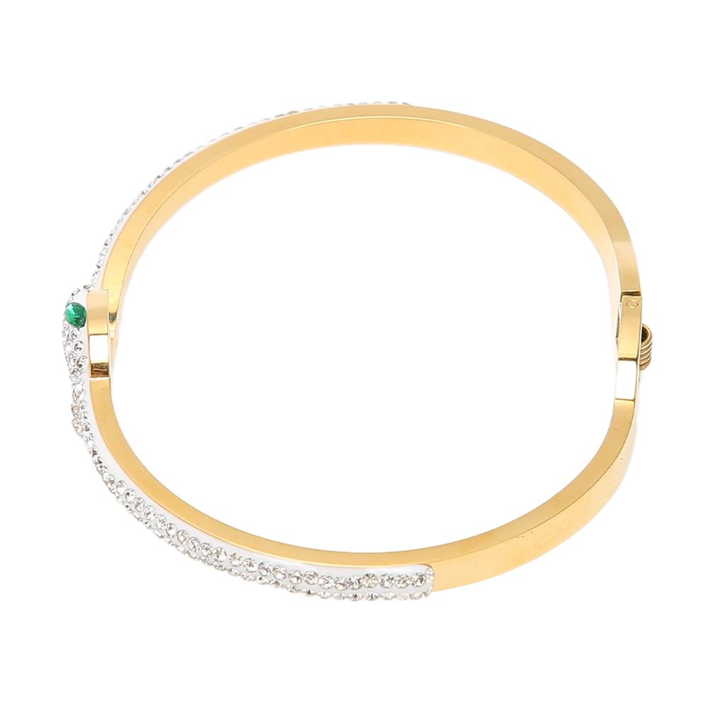 Open Clasp Hinged Bracelet Classic Embed Rhinestones Love Friendship Bracelet for Teen Her Him