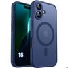 Protective Case - BOOLING - for iPhone 16 - with Magnetic Ring and Camera Film - Navy Blue