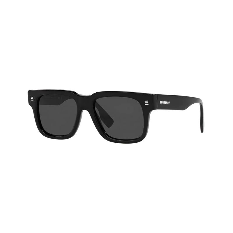 Burberry Temples Logo Print Acetate Irregular Sunglasses Men's Black